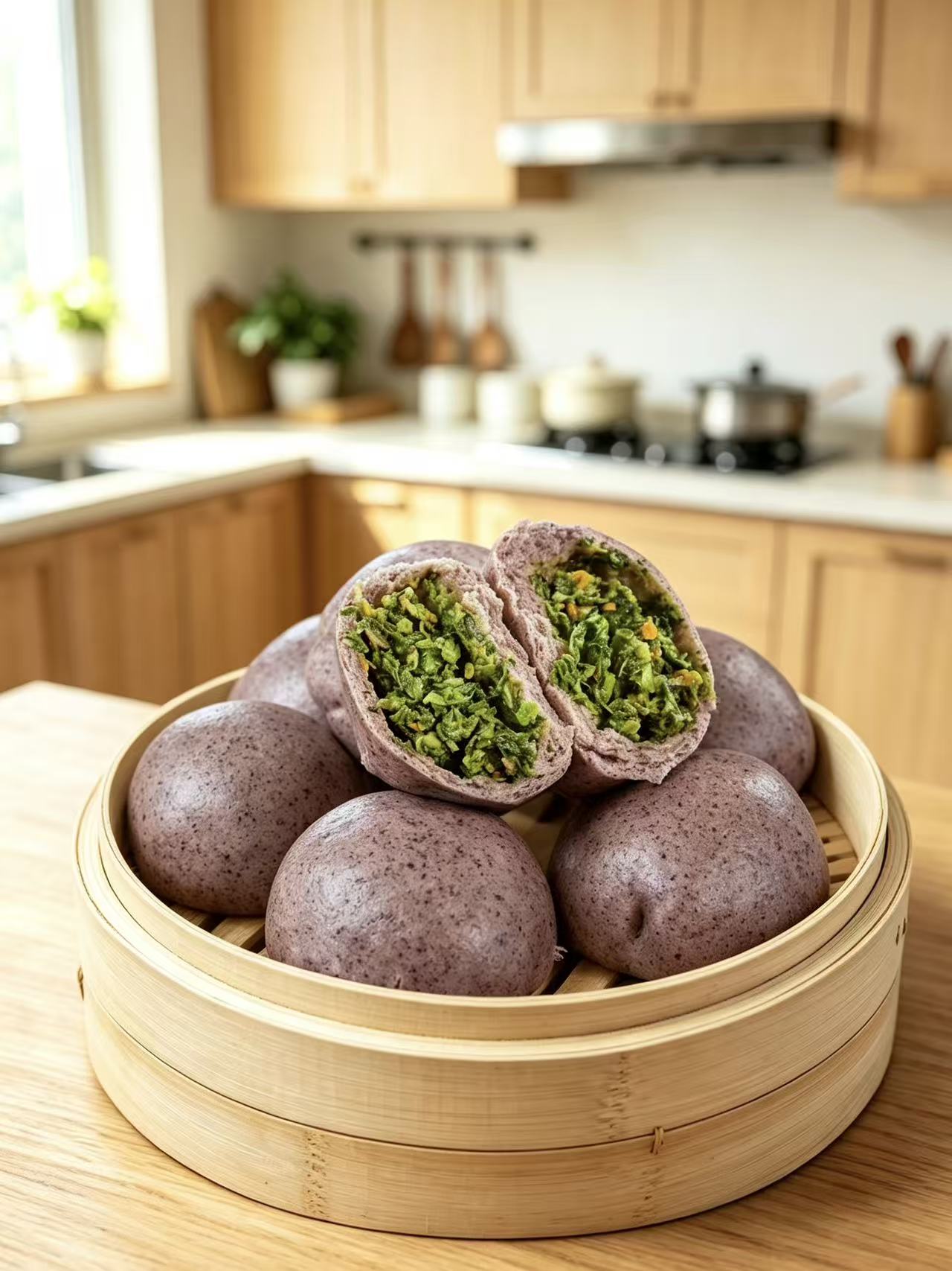 荠菜粗粮菜团